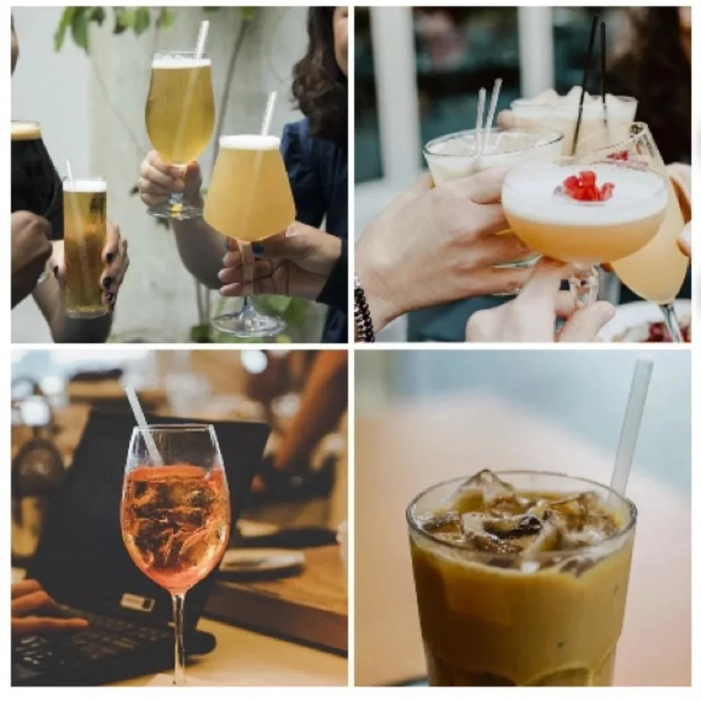 Reusable Clear Straws with Cleaning Brush